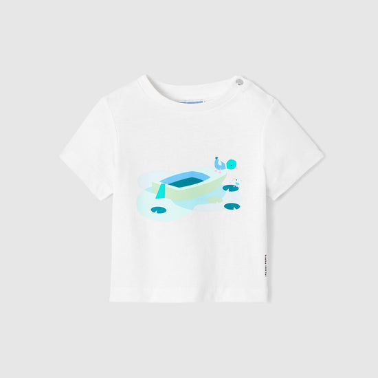 プリント入り半袖Tシャツ